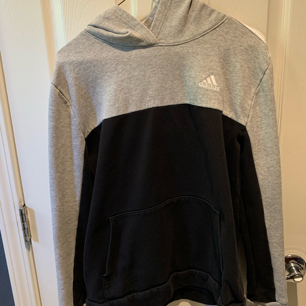 Adidas Fleece Hoodie Gray and Black